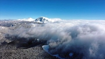 'Anadolu'nun büyük dağı' Ilgaz'da kar ve sis açıktan görüntülendi