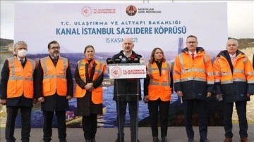Bakan Karaismailoğlu, Kanal İstanbul Sazlıdere Köprüsü'nde araştırmalarda bulundu