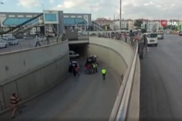 Başkent’te köprü altında iki araç çarpıştı: 1 yaralı