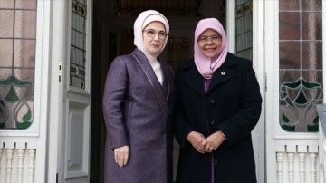 Emine Erdoğan, BM Habitat İcra Direktörü Sharif ile birlikte araya geldi