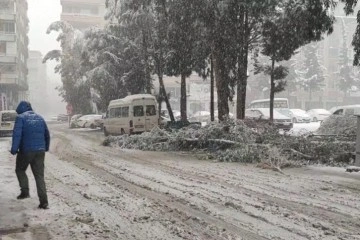 Gaziantep’te kardan çatılar çöktü, ağaçlar kırıldı