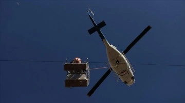 Helikopterle 170 bin voltluk canlılık hattı üstünde havada asık iş yapıyorlar