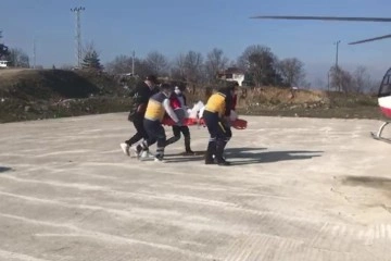 Kalp krizi geçiren hasta düşüncesince ambulans helikopter zamanla yarıştı
