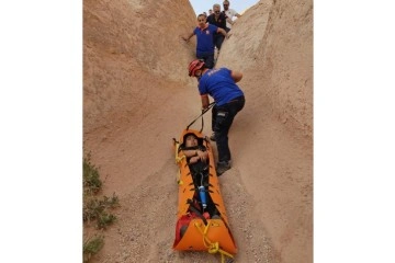 Kapadokya'da mahsur kalan turist kurtarıldı