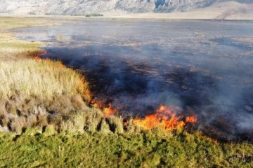 Karamık Gölü sazlık alanında yangın
