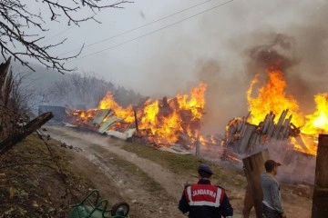 Kastamonu’da 2 ev ile bir ahırın yandığı yangın kontrol altına alındı