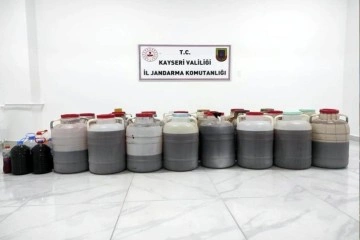 Kayseri'de 495 litre kaçak alkol ele geçirildi
