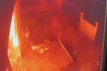 Konya’da patlayan LPG tankının ofis kapısını yerinden söktüğü anlar kameraya yansıdı