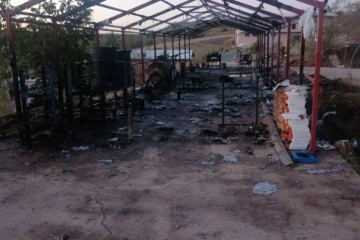 Konya'da patlayıcı madde fabrikasına ait çadırda yangın: 2 yaralı