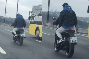 Köprü geçiş ücretinden kaçan motosikletliden pes dedirten yöntem