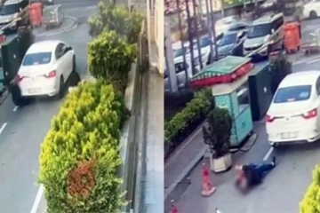 Levent’te geri manevra yapan araç hastaneden çıkan kadına çarptı