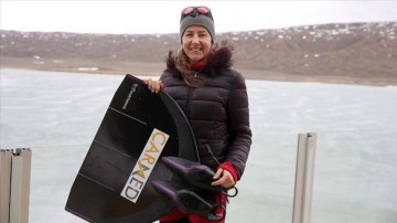 Milli sportmen Birgül Erken'i buz altında üstün dereceli heyecanı sardı
