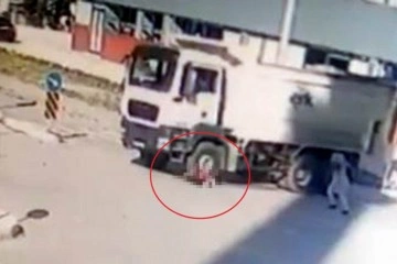 Samsun'da kamyonun karıştığı ölümlü kaza güvenlik kamerasında