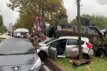 Sarıyer'de zırhlı aracın da içlerinde bulunduğu zincirleme kaza: 3 yaralı