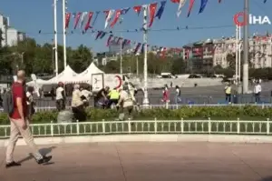 Taksim Meydanı’nda İBB çalışanları birbirine girdi, o anlar kamerada