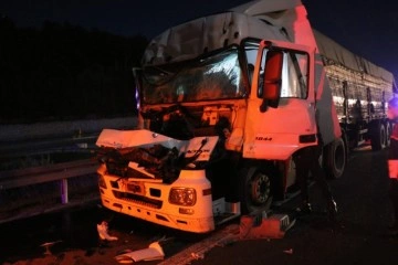 TEM Otoyolu'nda kamyona çarpan tırın sürücüsü yaralandı
